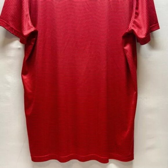 Under Armour Heatgear Loose Fit Mens Large Red Gray Stripe Short Sleeve Tech Tee - Picture 6 of 11